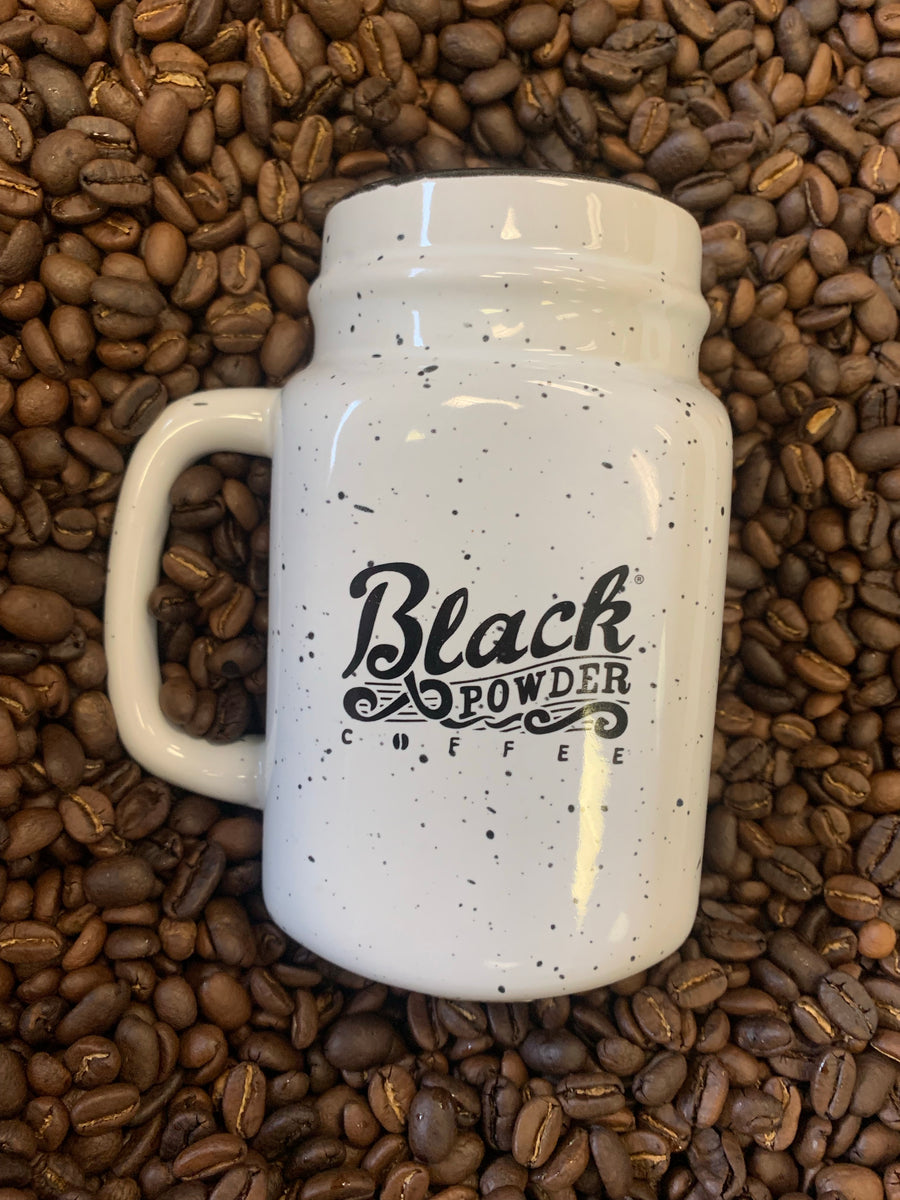 16 oz. Glossy Speckled Ceramic Mason Jar Coffee Mugs